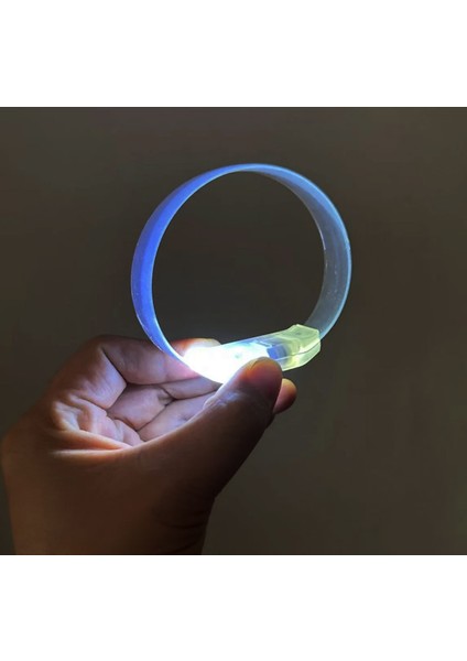 3 Modlu Pilli LED Işıklı Esnek Parti Bilekliği Beyaz