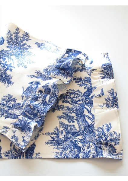 Premium 2'li Fırfırlı & Fransız Köylüleri Desenli Kumaş Amerikan Servis Seti - Vintage ve Şık Set modelleri