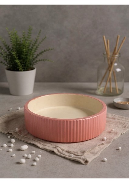 Ribbella – Çizgili Formda Takı ve Düzenleyici Pembe Tabak 20X5,5 cm fiyatları