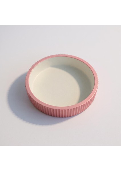 Ribbella – Çizgili Formda Takı ve Düzenleyici Pembe Tabak 20X5,5 cm