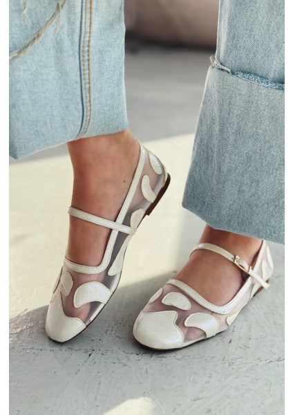 Sartil Nakış Detaylı Metalik Beyaz Tül Babet fırsatları