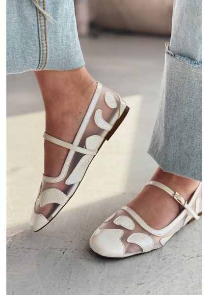 Sartil Nakış Detaylı Metalik Beyaz Tül Babet indirimleri