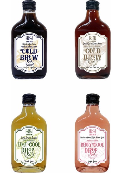 Cool Drop Lime &berry /cold Brew Coffee Kahve Orjinal&with Sugar 250 ml 4'lü Set