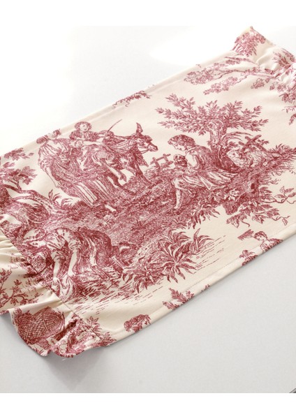 Premium 2'li Fırfırlı & Fransız Köylüleri Desenli Kumaş Amerikan Servis Seti - Vintage ve Şık Set fırsatları