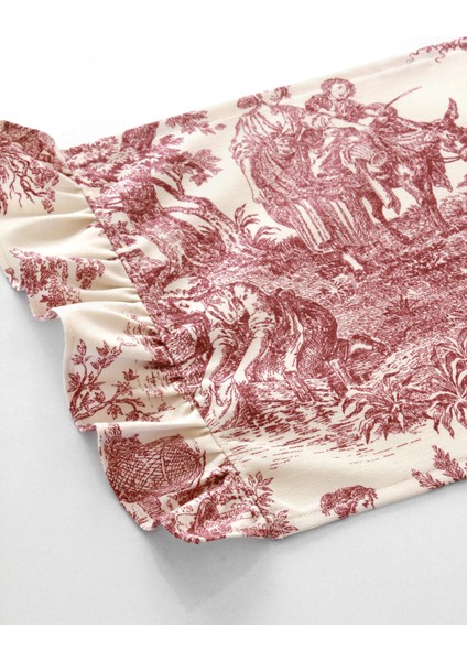 Premium 2'li Fırfırlı & Fransız Köylüleri Desenli Kumaş Amerikan Servis Seti - Vintage ve Şık Set indirimleri