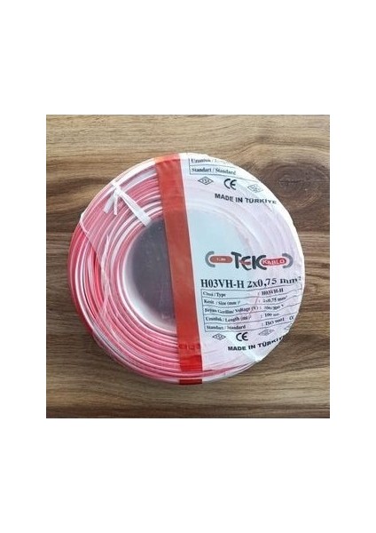 Kablo 2x0,75 Metre Bakır Kablo