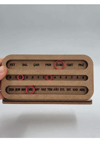 Masa Üstü Ahşap Perpetual Sonsuz Takvim Ham Mdf (Boyanabilir) 12 cm x 9 cm modelleri