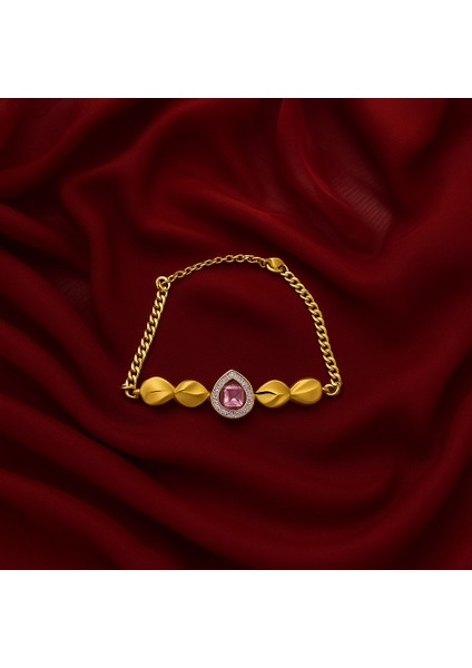 Taşlı Pembe Bileklik