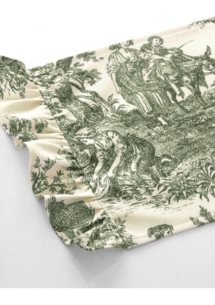 Premium 2'li Fırfırlı & Fransız Köylüleri Desenli Kumaş Amerikan Servis Seti - Vintage ve Şık Set modelleri