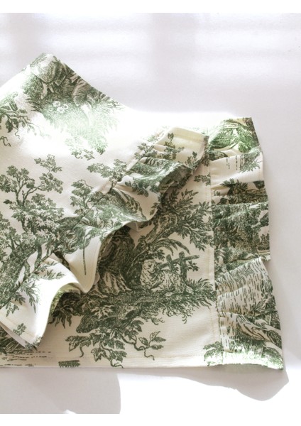 Premium 2'li Fırfırlı & Fransız Köylüleri Desenli Kumaş Amerikan Servis Seti - Vintage ve Şık Set fırsatları