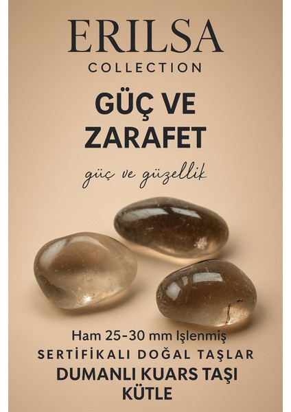Sertifikalı Doğal Dumanlı Kuvars Kütle El Taşı – Güç ve Zarafet İçin