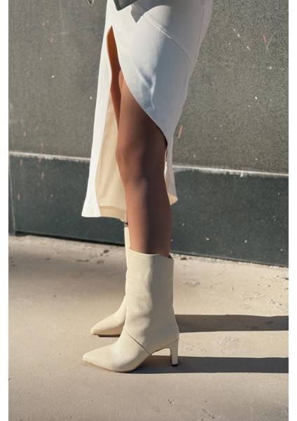 Jawelsa Hakiki Deri Bej Kadın Çizme indirimleri