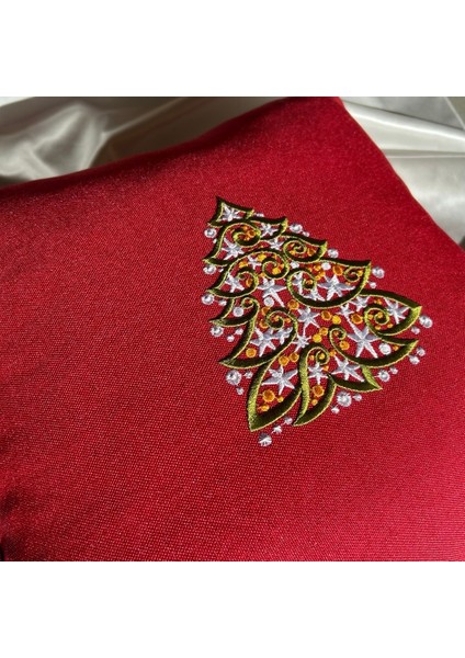 Yılbaşı Temalı Nakışlı Kırlent Kılıfı