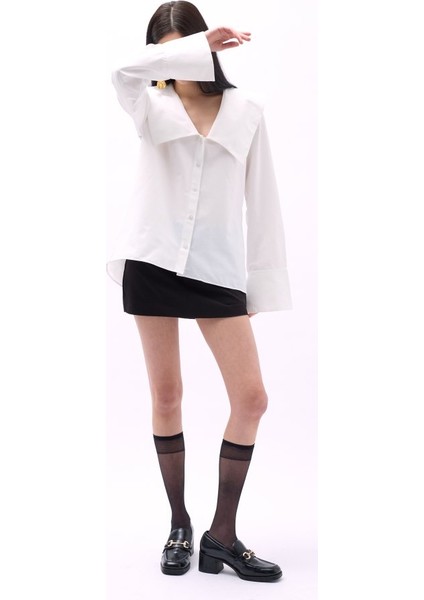 Geniş Yaka Volan Kol Gömlek modelleri