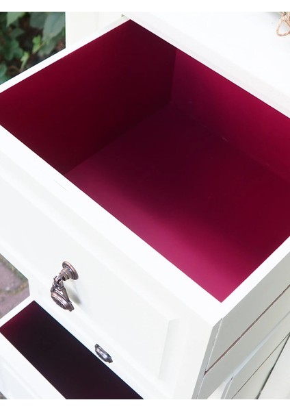 Krem Rengi 3 Çekmeceli Ahşap Vintage Komodin fiyatları