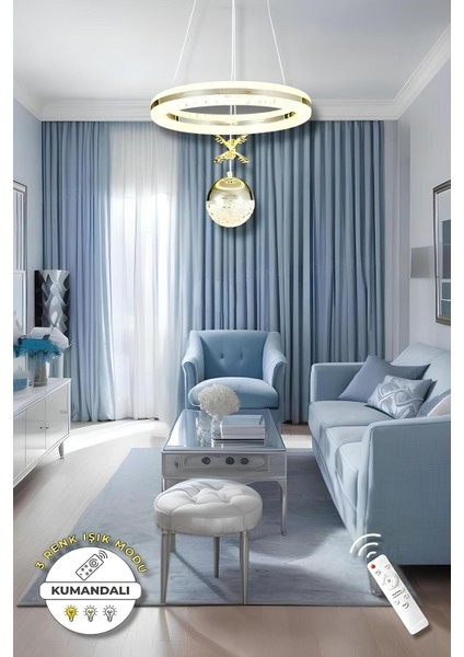 Alis Gold Kumandalı 3 Renk Modern Sarkıt LED Avize modelleri