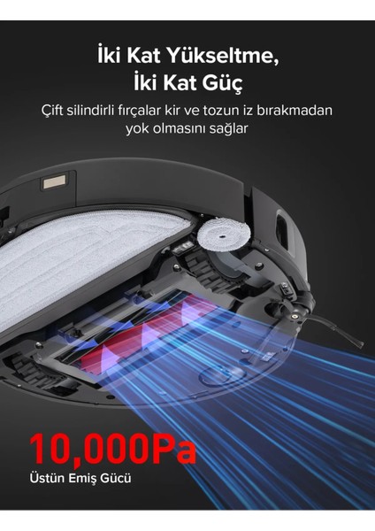 10000PA Emiş Gücü Robot Süpürge ve Paspas | Akıllı Kir Algılama | Kendini Temizleme | Ekstra Kenar Temizleme fiyatları