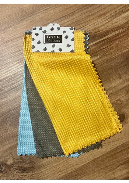 Ycn Ithal 3'lü Mikrofiber Temizlik Bezi, Cam, Araba, Mutfak, Fiber Bez (30 x 30 Cm)