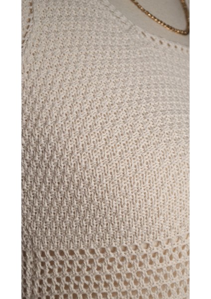 Beyaz Mini Örme Kolsuz Kısa Slim Triko Elbise indirimleri