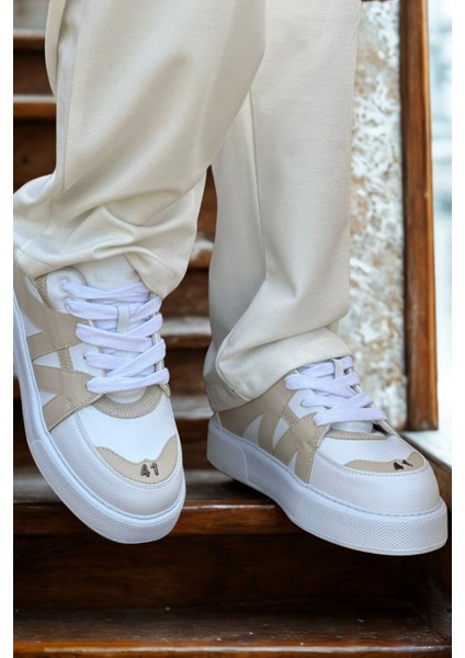 Erkek Beyaz/Bej Spor Ayakkabı MN2407