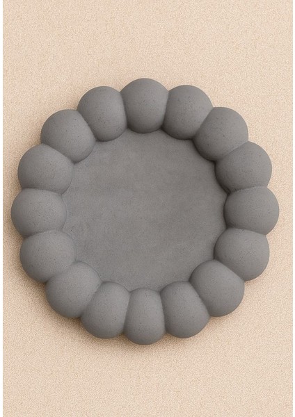 Bubble Taş Tozu Dekoratif Pinterest Tabak-Stand Handmade (%100 Doğal Taş Tozu)
