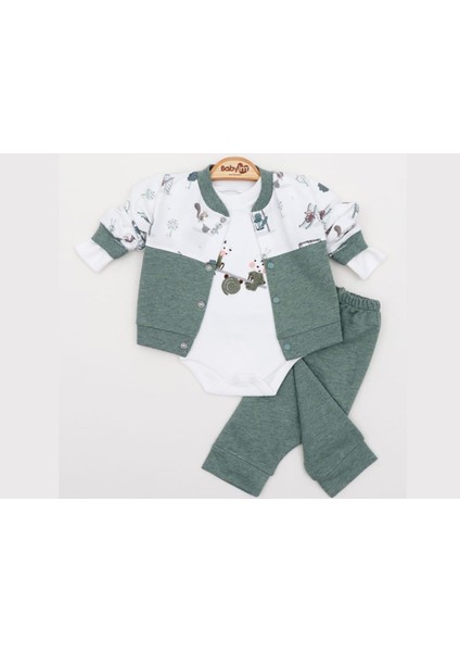 Yeni Sezon 3'lü Yuvarlak Yaka Erkek Bebek Takım