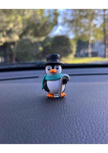Sevimli Penguenler Araba Içi Torpido Üstü Biblo Aksesuar Torpido Süsü 4 Adet Sevgiliye Hediye