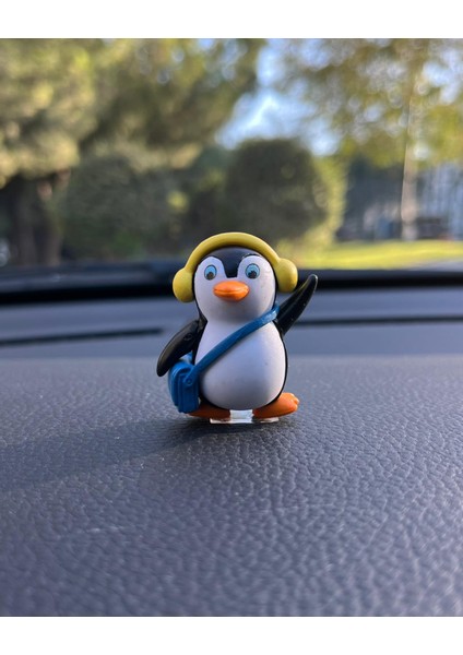 Sevimli Penguenler Araba Içi Torpido Üstü Biblo Aksesuar Torpido Süsü 4 Adet Sevgiliye Hediye