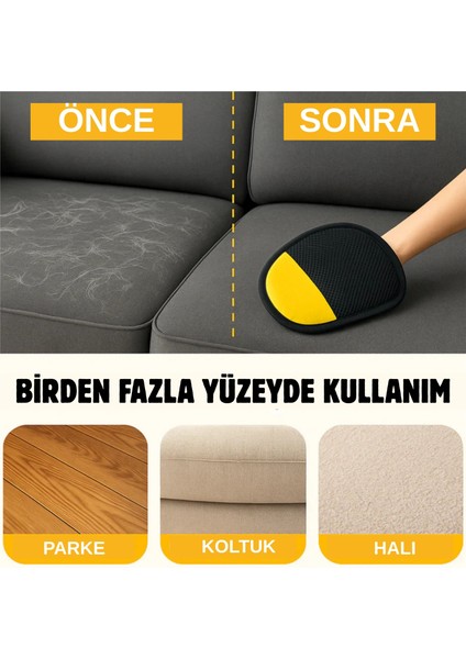 Hanelektrostatik Pet Tüy Toplama Eldiveni - Kedi Köpek Tüy Temizleyici Eldiven - Halı Koltuk Kıyafet Tüy Temizleme Fırçası - Siyah Tüy Toplayıcı Eldiven - Pet Bakım Ürünleri