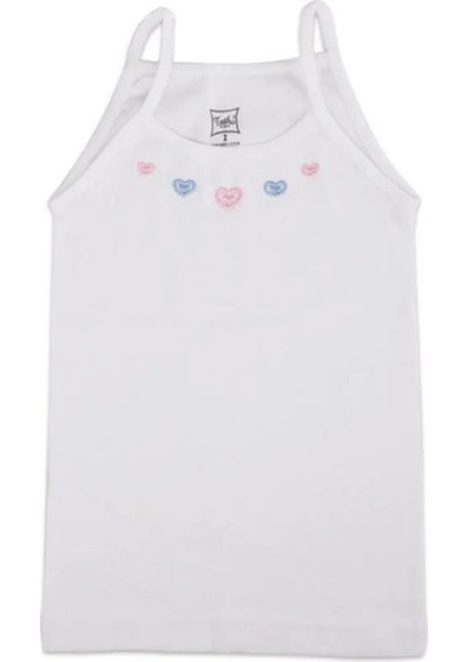 Kız Çocuk Ip Askılı Penye Atlet - 6'lı Paket - Beyaz modelleri