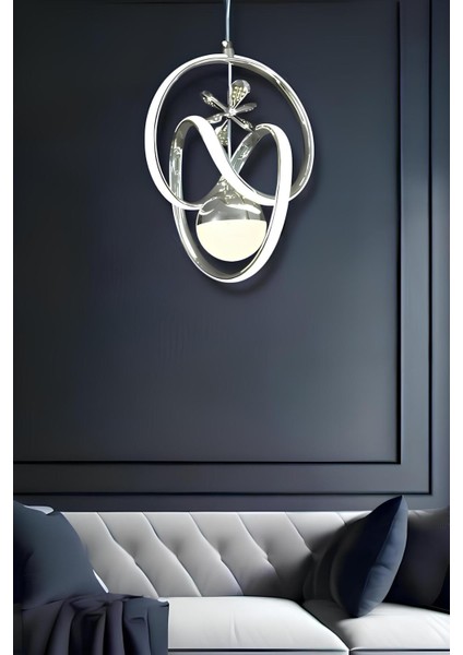 Asya Krom 3 Renk Modern Sarkıt LED Avize