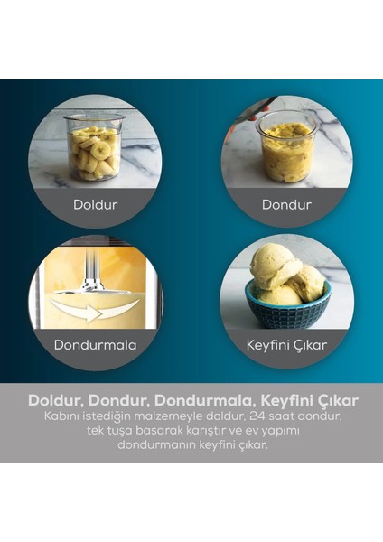 7si 1 Arada Dondurma Makinesi - Milkshake, Gelato, Bpa Içermez, Sorbe, Parçacıklı Karışım, Smoothie, Mükemmel Kıvam + Mutfak Tartısı fiyatları