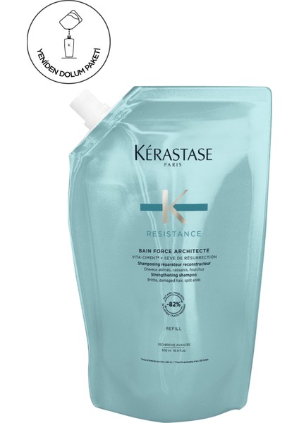 Resistance Bain Force Architecte Zayıf Ve Yıpranmış Saçlar Için Onarıcı Şampuan 500 ml