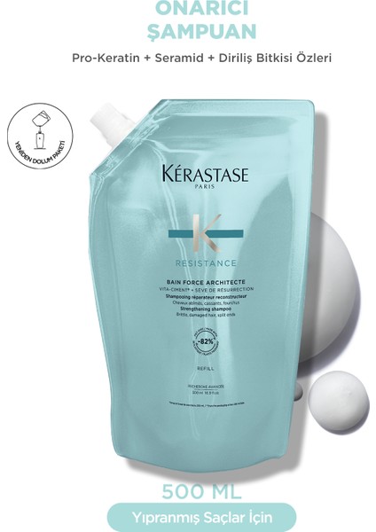 Resistance Bain Force Architecte Zayıf Ve Yıpranmış Saçlar Için Onarıcı Şampuan 500 ml