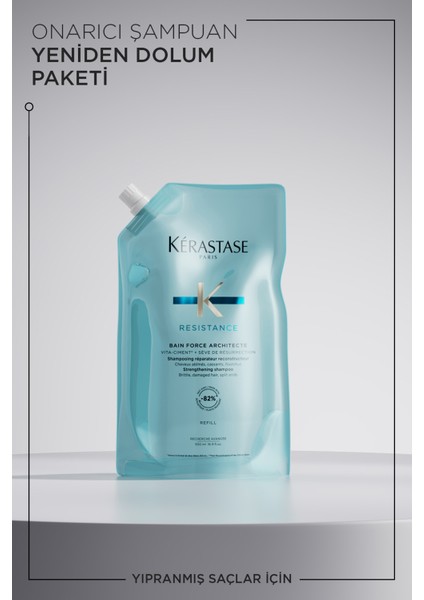 Resistance Bain Force Architecte Zayıf Ve Yıpranmış Saçlar Için Onarıcı Şampuan 500 ml