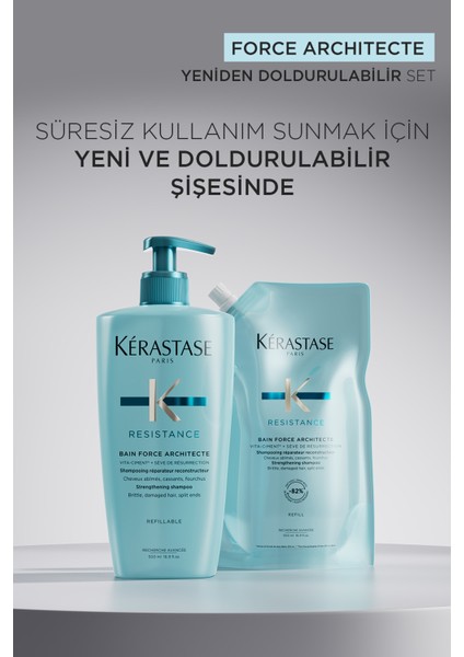 Resistance Bain Force Architecte Zayıf Ve Yıpranmış Saçlar Için Onarıcı Şampuan 500 ml