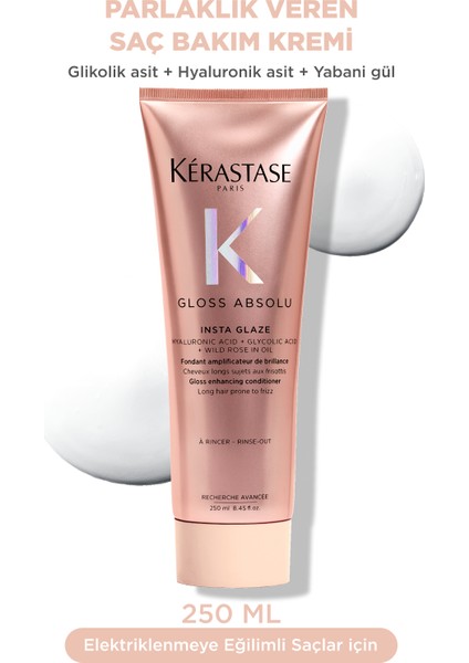 Gloss Absolu Elektriklenmeye Eğilimli Saçlar Için Parlaklık Veren Saç Bakım Kremi 250 ml