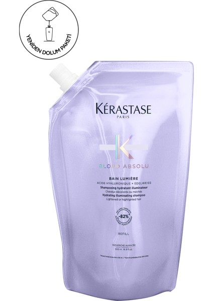 Blond Absolu Bain Lumiere Işlem Görmüş Sarı Saçlar Için Parlaklık Veren Şampuan 500 ml