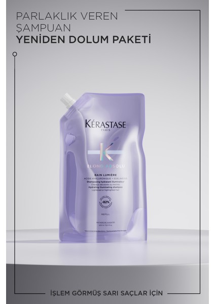 Blond Absolu Bain Lumiere Işlem Görmüş Sarı Saçlar Için Parlaklık Veren Şampuan 500 ml