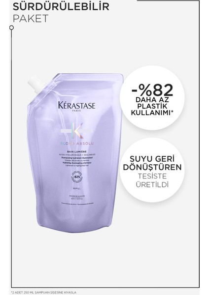 Blond Absolu Bain Lumiere Işlem Görmüş Sarı Saçlar Için Parlaklık Veren Şampuan 500 ml