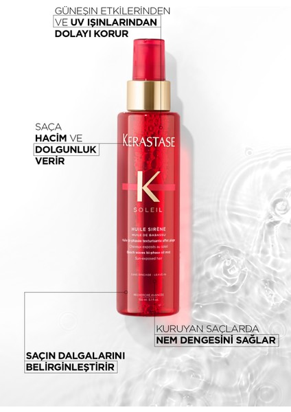 Soléil Huile Sirene Bukle Belirginleştirici Durulanmayan Çift Fazlı Sprey Yağ 150 ml 150 ml