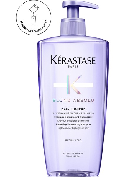 Blond Absolu Bain Lumiere Işlem Görmüş Sarı Saçlar Için Parlaklık Veren Şampuan 500 ml 500 ml