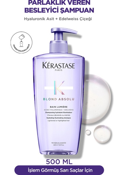 Blond Absolu Bain Lumiere Işlem Görmüş Sarı Saçlar Için Parlaklık Veren Şampuan 500 ml 500 ml