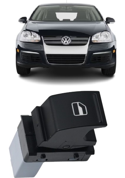 Volkswagen Jetta 2006-2011 Uyumlu Ön ve Arka Yolcu Kapısı Cam Açma Düğmesi Siyah 1 Adet 7L6959855B