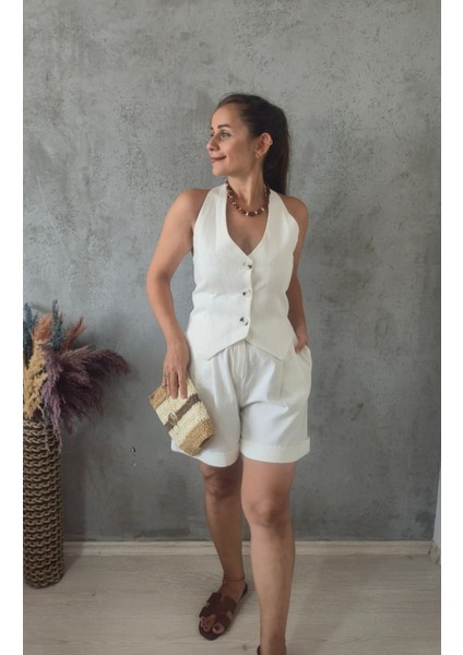 Gipeli Yelekli Şortlu Takım