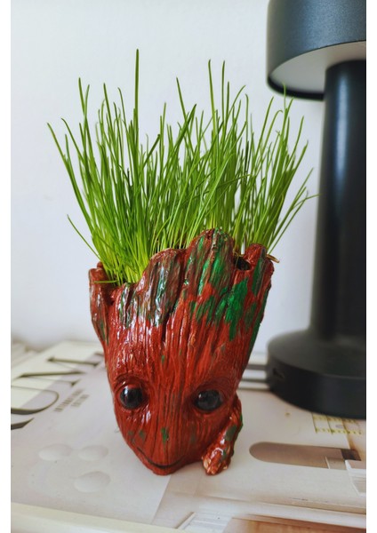 Çim Adam Saçlarını Kes,tarzını Göster.topraklı Özel Tasarım –eğlenceli Saksı Seti