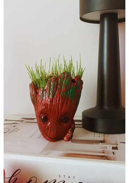 Çim Adam Saçlarını Kes,tarzını Göster.topraklı Özel Tasarım –eğlenceli Saksı Seti fırsatları