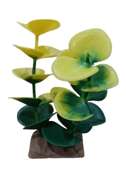 Akvaryum Yapay Bitki Süsü Büyük Nilüfer Sarı 11 cm