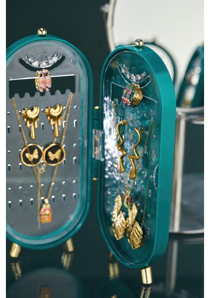 Takı Aksesuar Standı – Yüzük, Kolye, Küpe Katlanabilir seyahat organizeri - Yeşil fiyatları