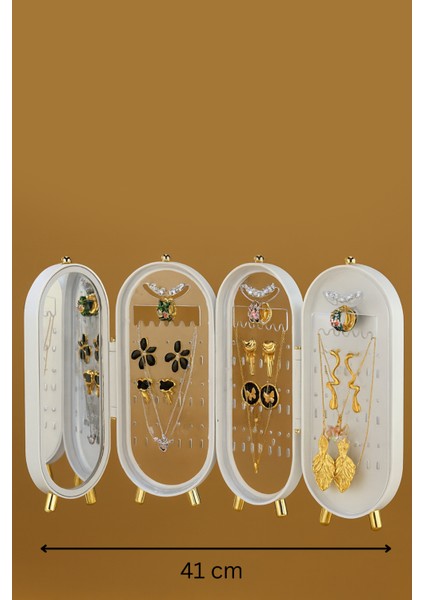 Takı Aksesuar Standı – Yüzük, Kolye, Küpe Katlanabilir seyahat organizeri - Yeşil